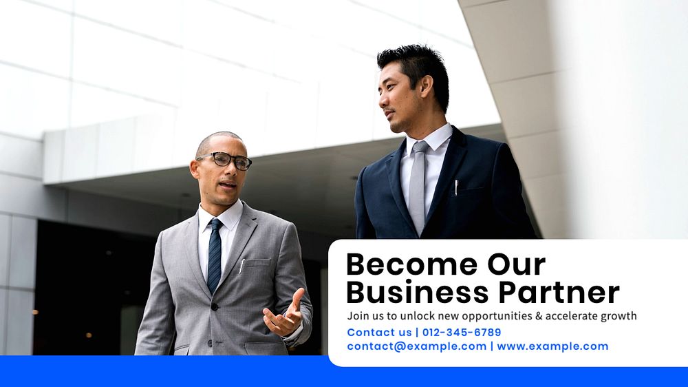 Business partner blog banner template, editable text