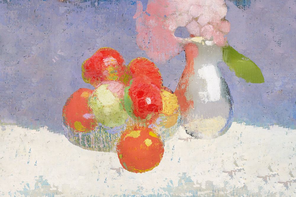 Red Apples, vintage painting by Helene Schjerfbeck. Digitally enhanced by rawpixel.