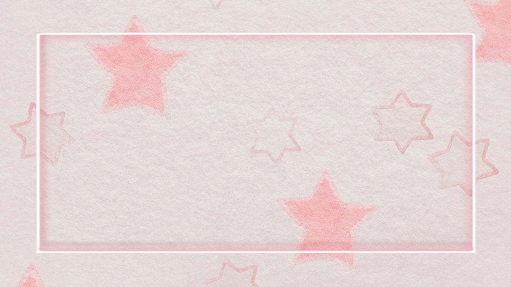 Pink star frame desktop wallpaper, editable design