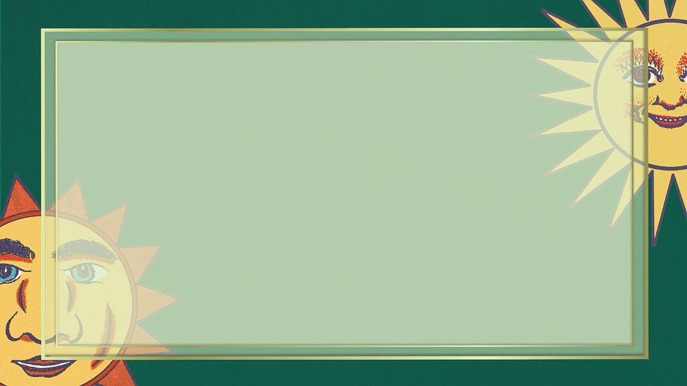 Green sun frame desktop wallpaper, editable design