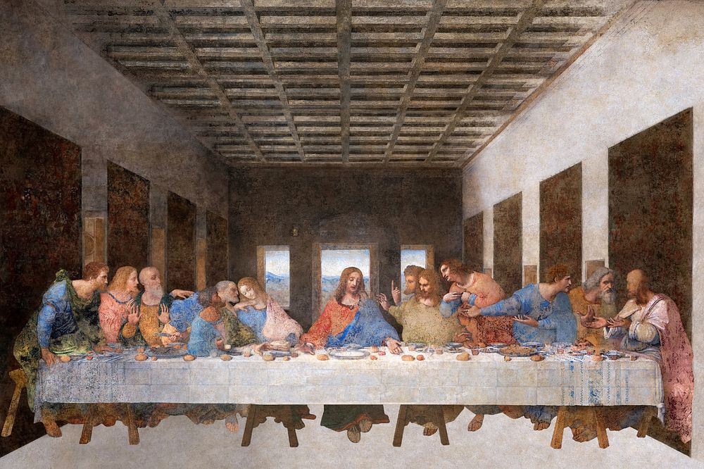 Leonardo da Vinci's The Last Supper, editable famous painting. Original from Wikimedia Commons. Remastered by rawpixel.