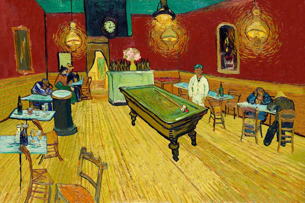 Van Gogh's editable The Night Cafe, vintage illustration. Original from the Yale University Art Gallery. Remastered by…