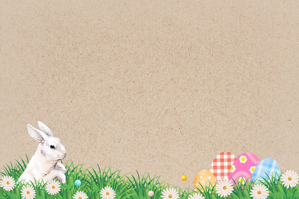 Easter bunny border background, editable design