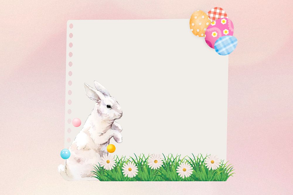 Easter bunny, note paper remix, editable design