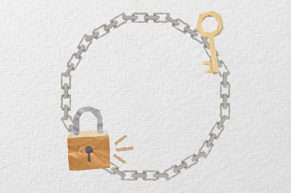 Lock and key frame, creative remix, editable design