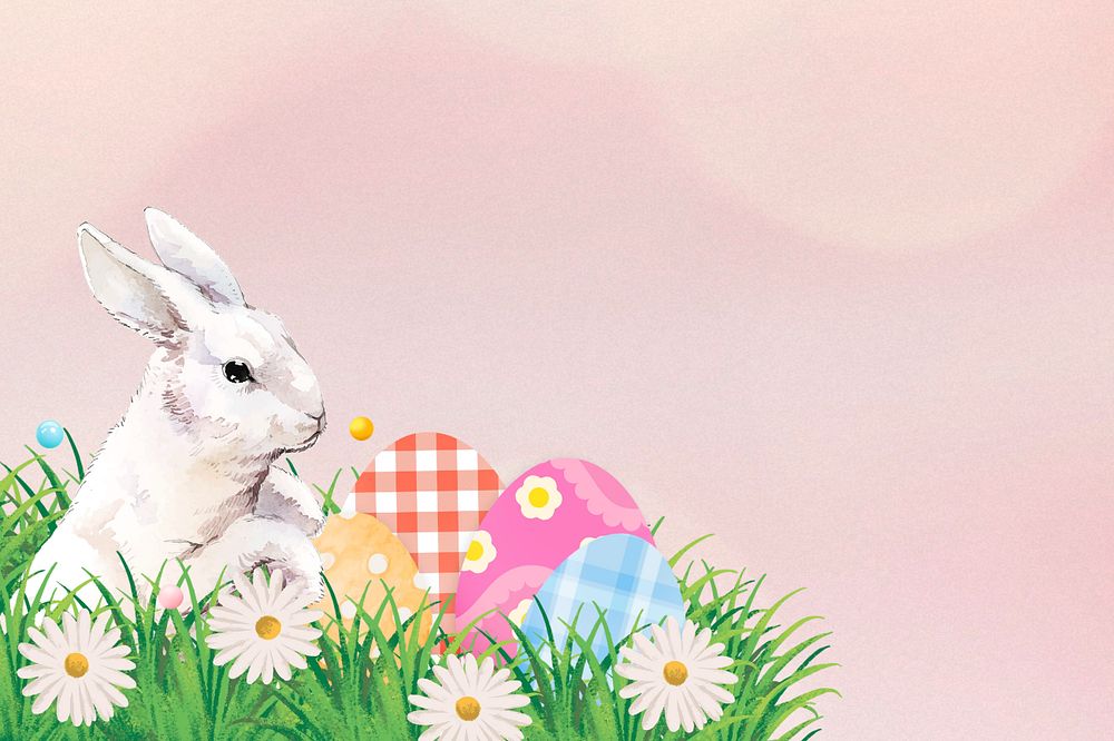 Easter bunny border background, editable design