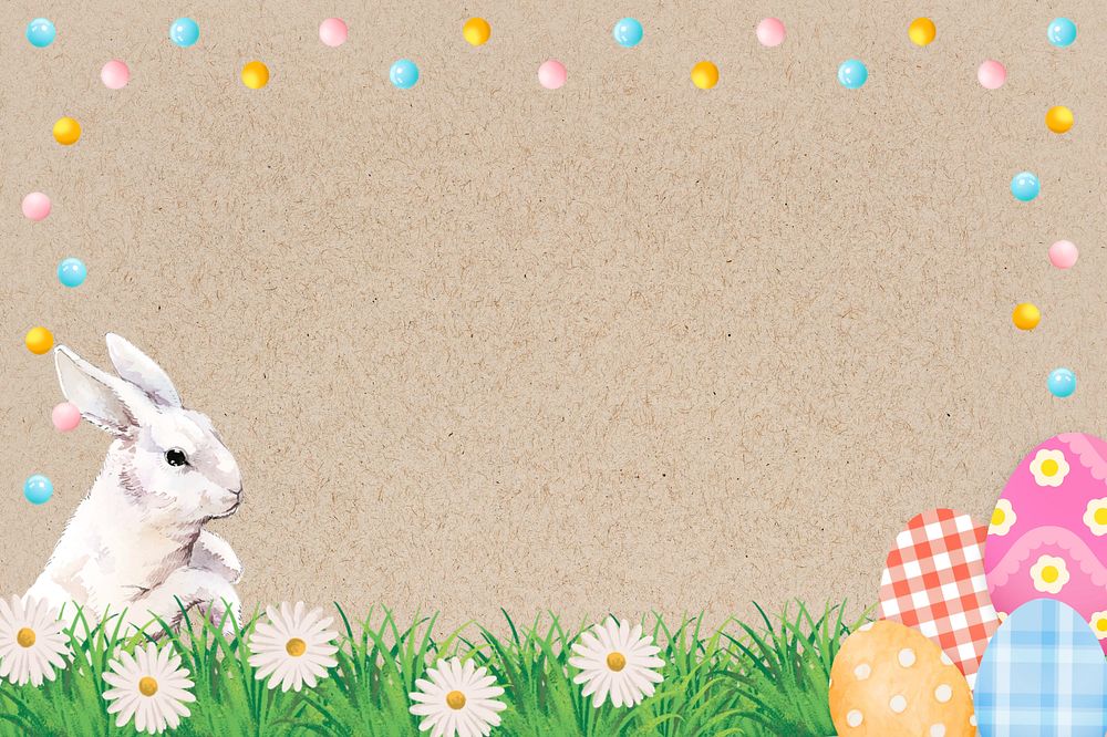 Easter bunny frame background, editable design