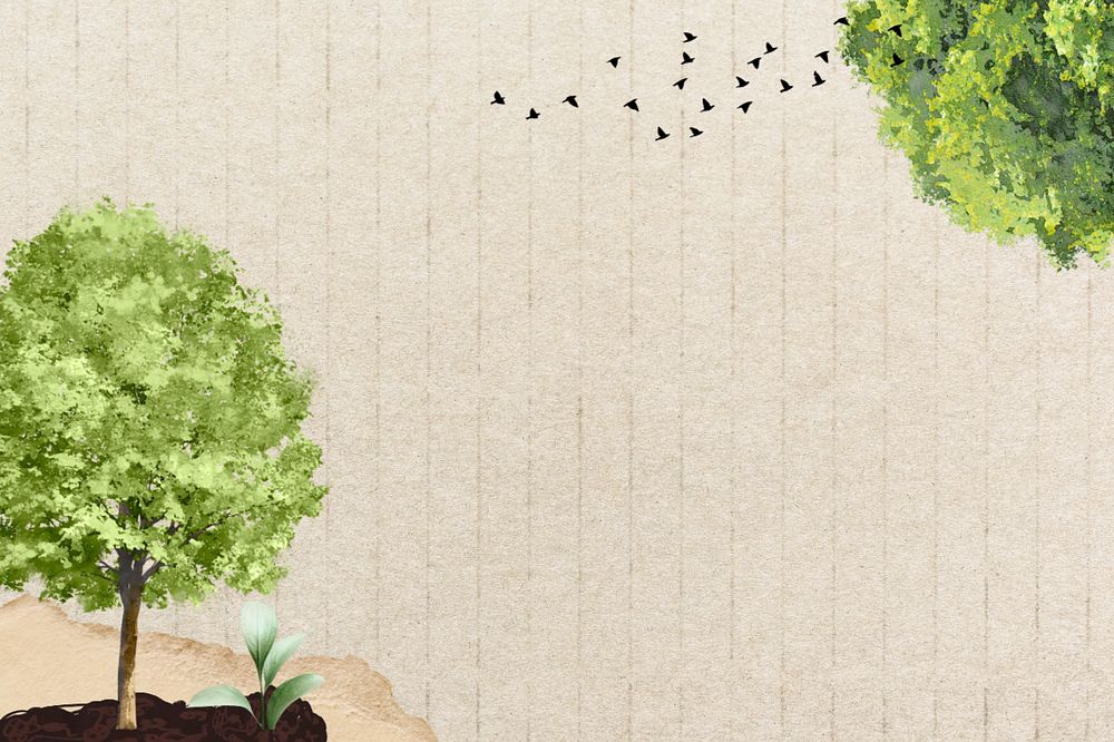 Trees environment border background, editable design