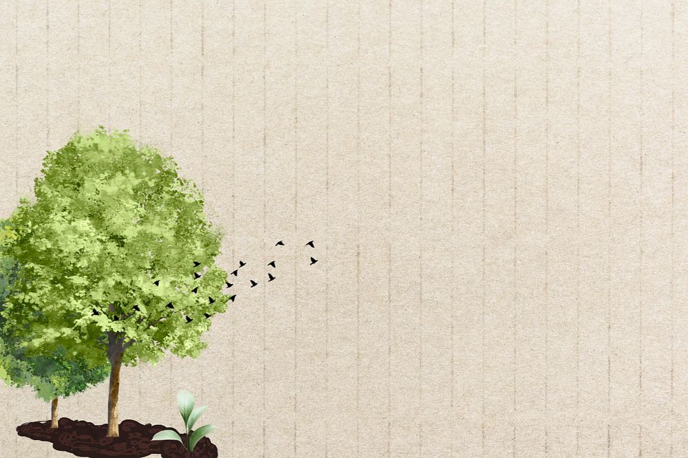 Lone tree border background, editable design