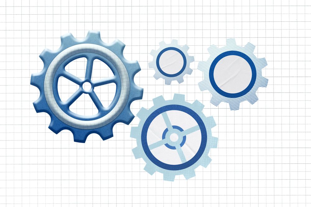 Business cogwheel, creative remix, editable design