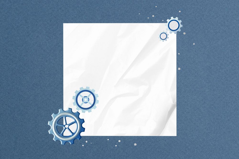 Business cogwheel, note paper remix, editable design