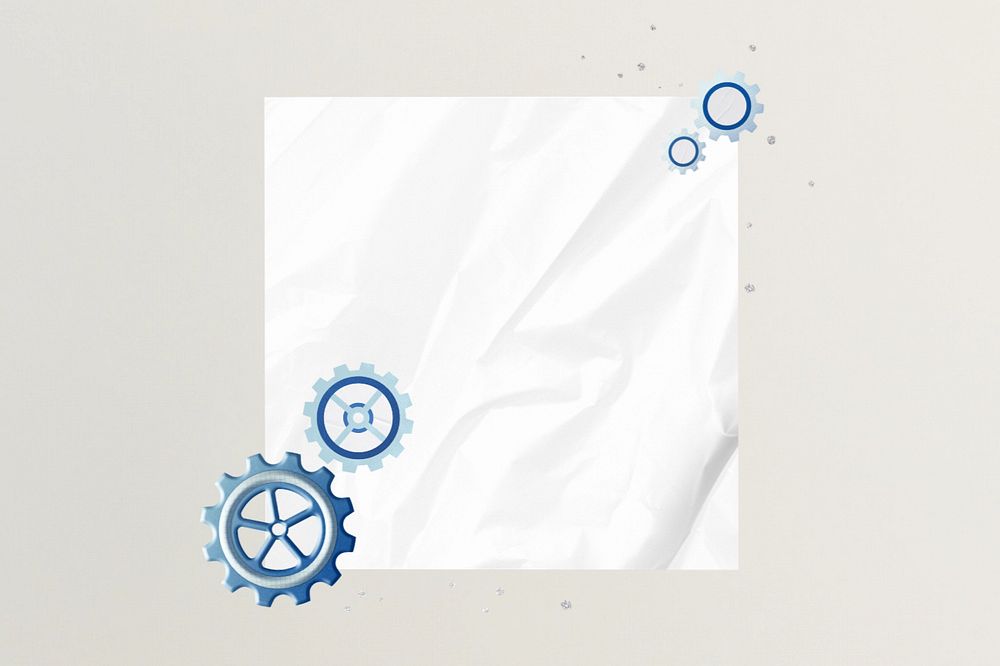 Business cogwheel, note paper remix, editable design