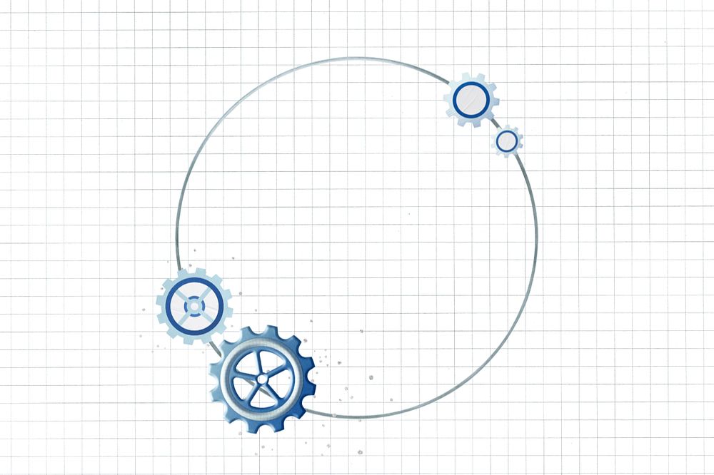 Business cogwheel circle frame, creative remix, editable design