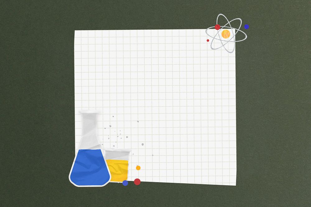 Science experiment, note paper remix, editable design