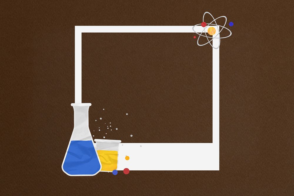 Science experiment instant film frame, creative remix, editable design