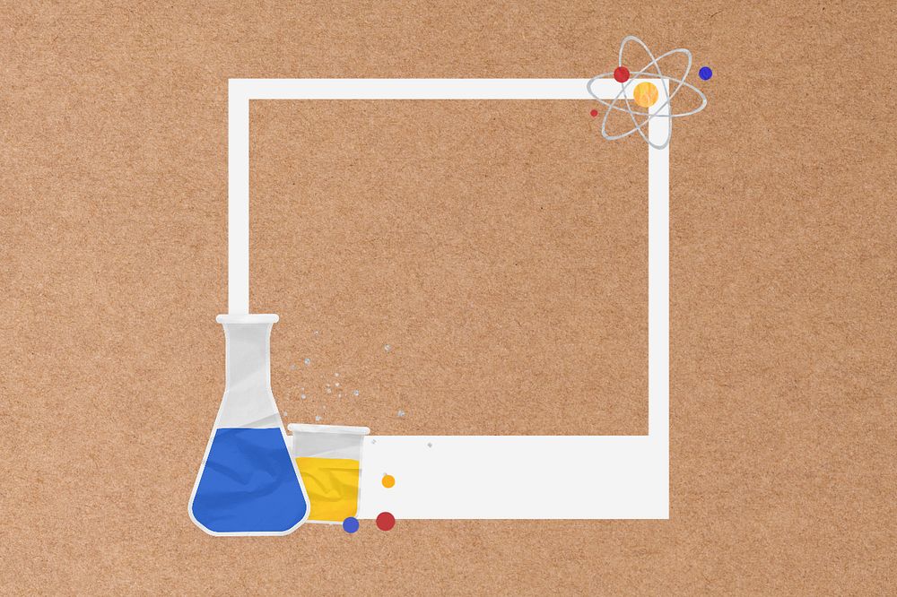 Science experiment instant film frame, creative remix, editable design