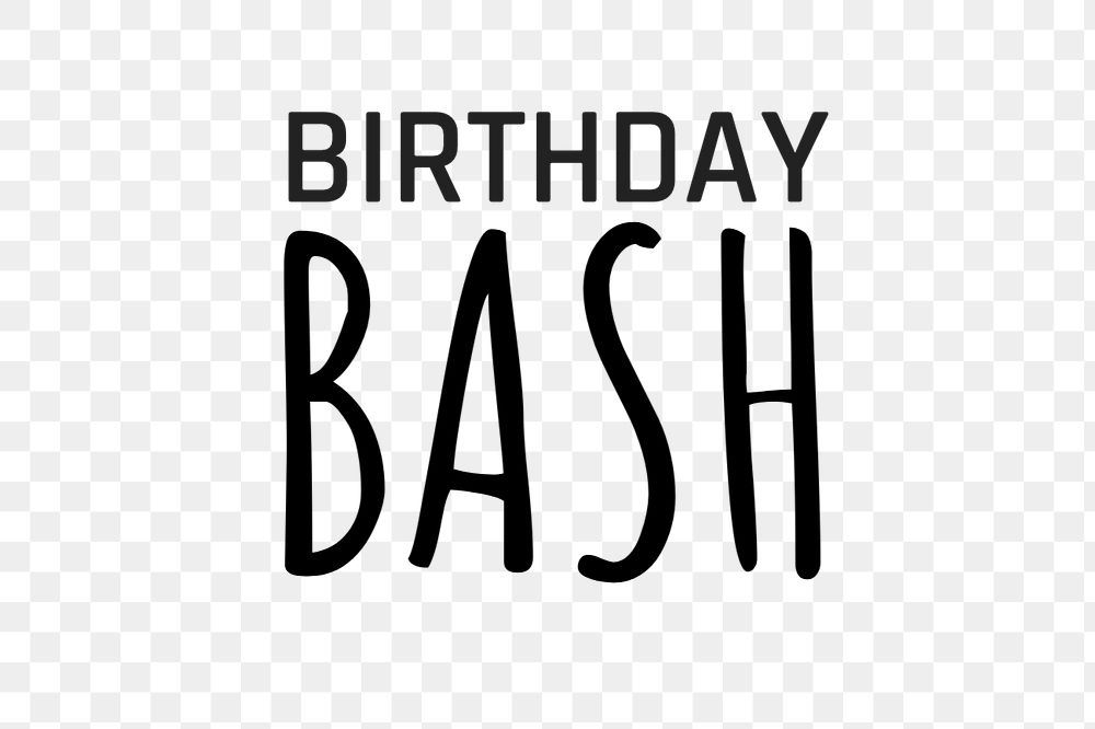 Birthday bash  text