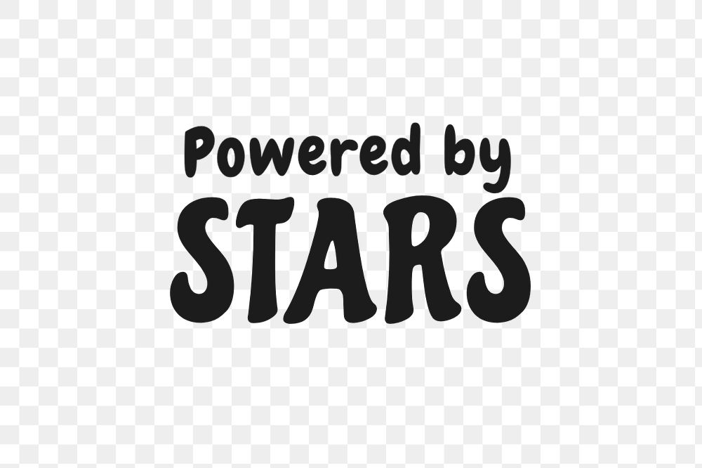 Powered by stars text