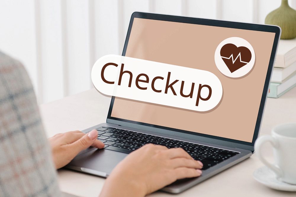 Checkup search screen laptop remix, editable design