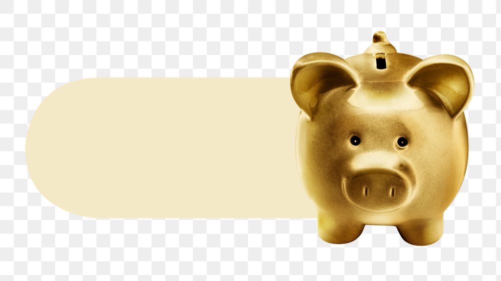 Piggy bank slide icon png, editable design