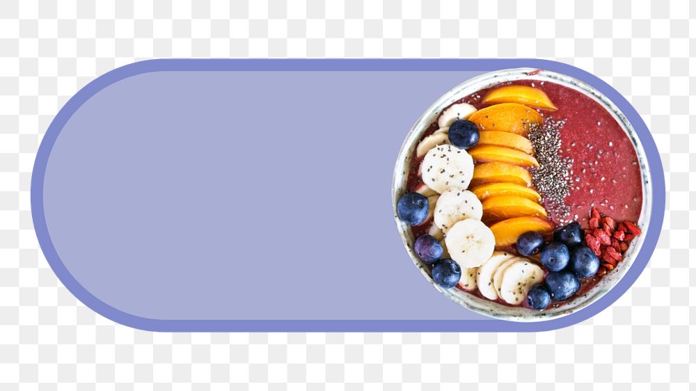 Acai bowl slide icon png, editable design