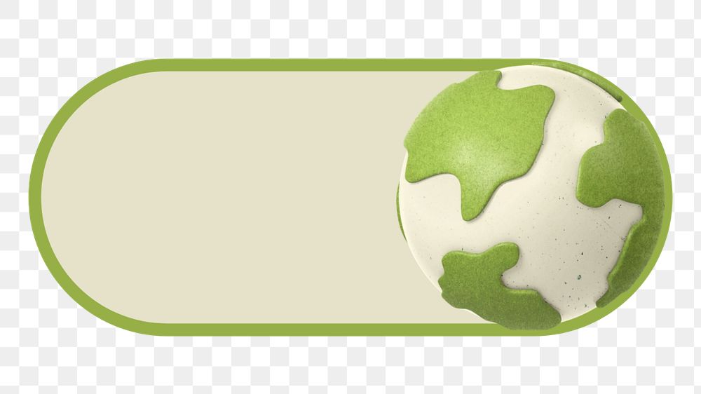 Green globe slide icon png, editable design