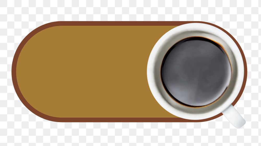 Black coffee slide icon png, editable design