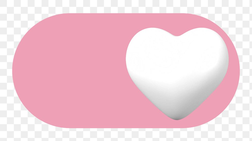 White heart slide icon png, editable design