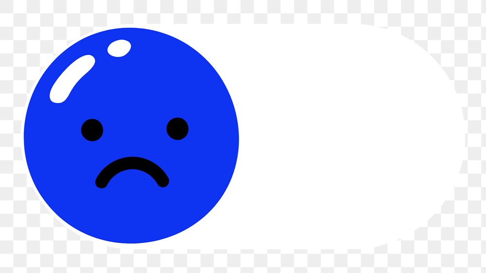 Sad emoticon slide icon png, editable design