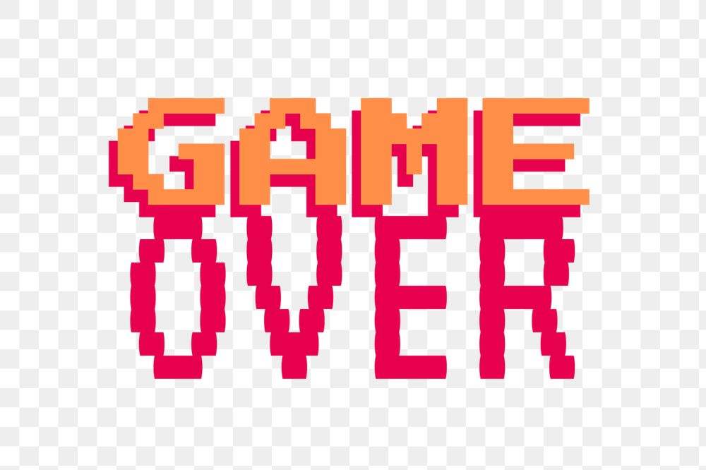 Game over typography, editable text