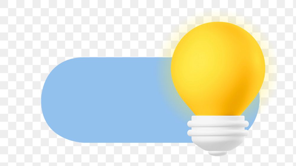 3D light bulb slide icon png, editable design