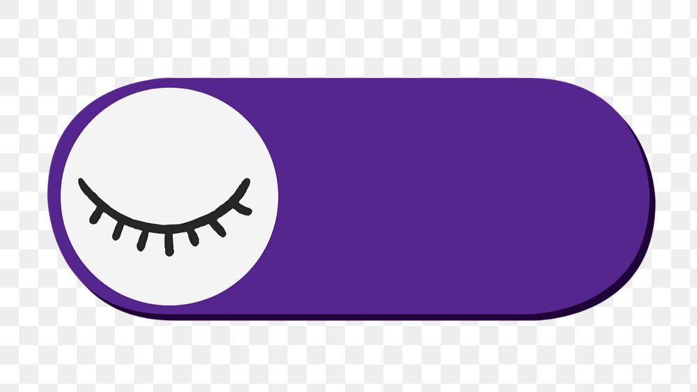 Closed eye slide icon png, editable design