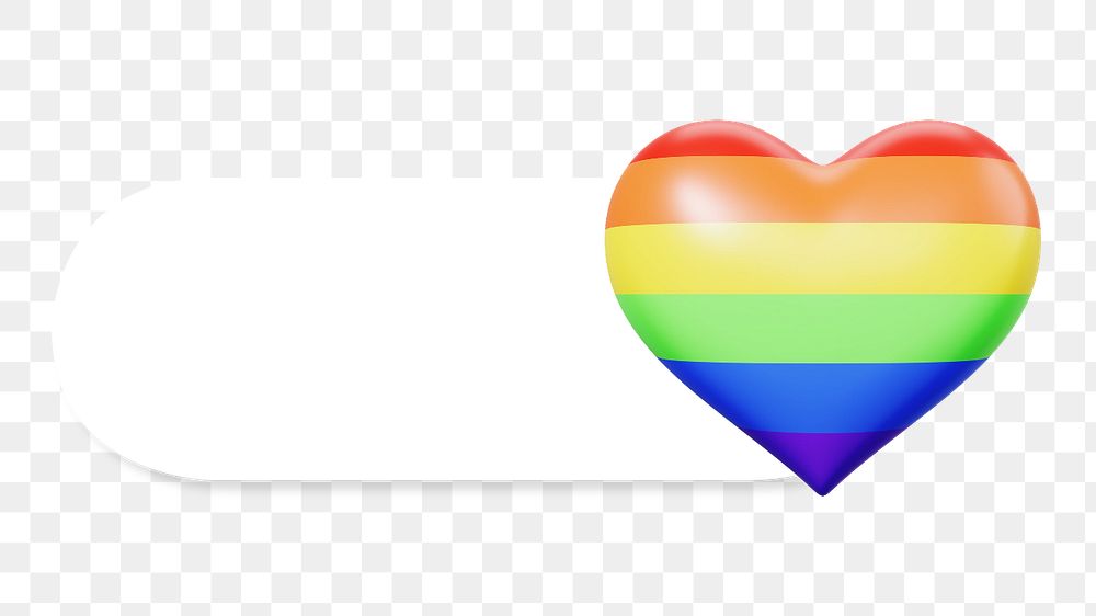 LGBTQ+ heart slide icon png, editable design