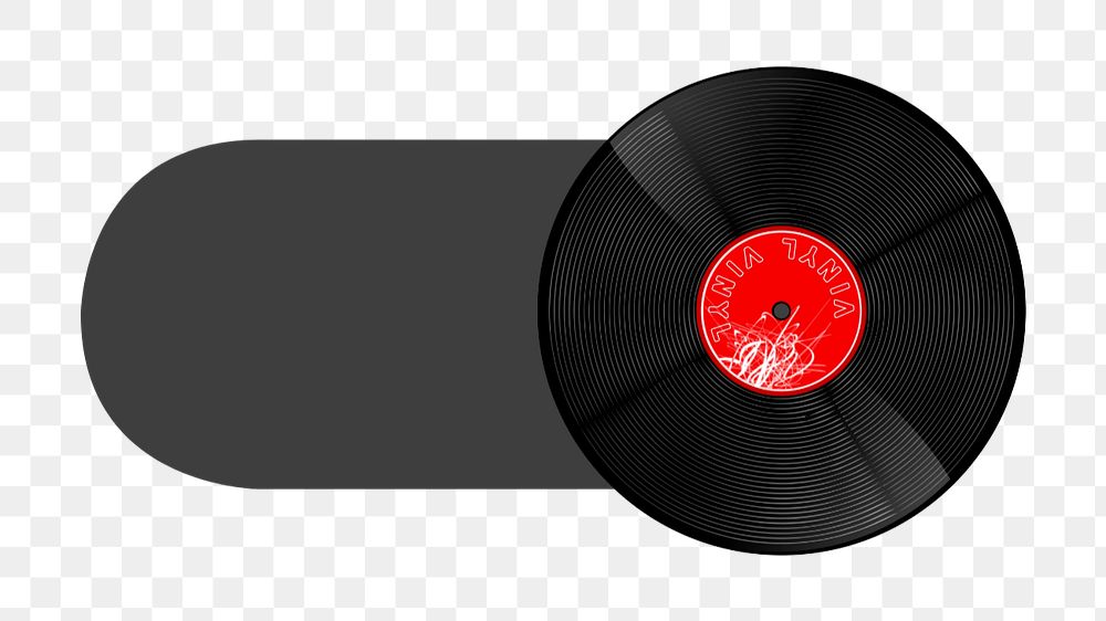 Music vinyl slide icon png, editable design