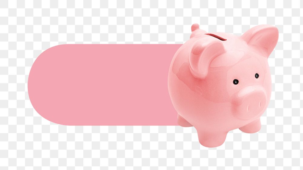 Piggy bank slide icon png, editable design