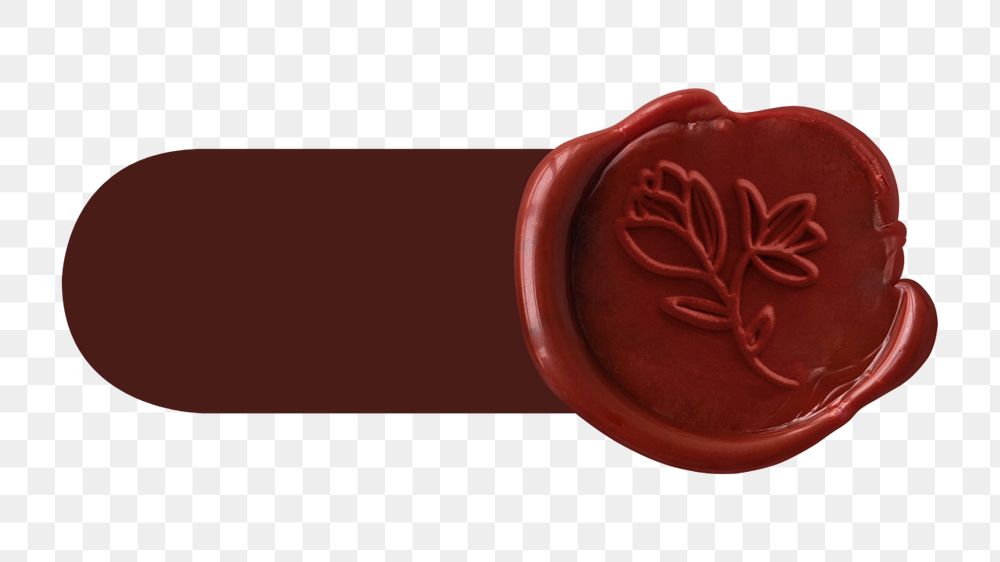 Wax stamp slide icon png, editable design