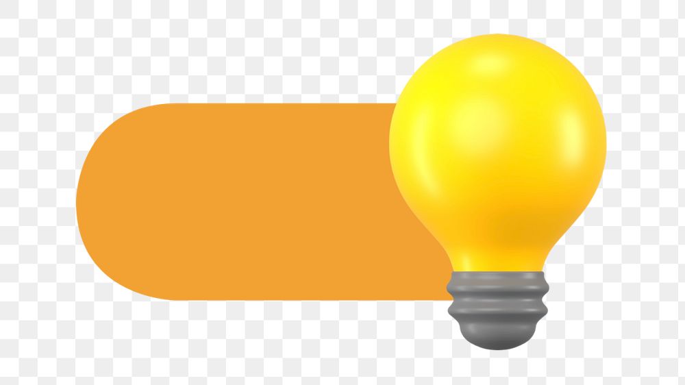 Light bulb slide icon png, editable design