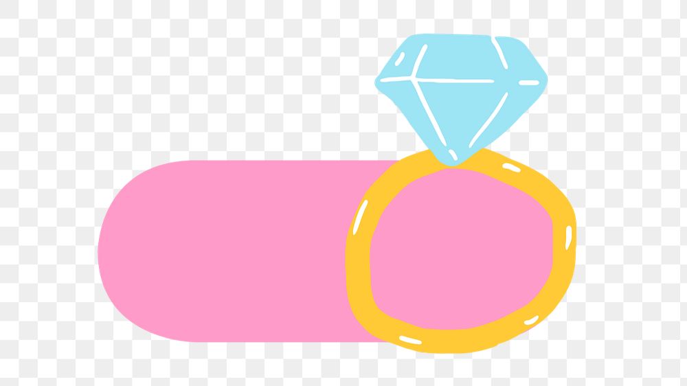 Engagement ring slide icon png, editable design