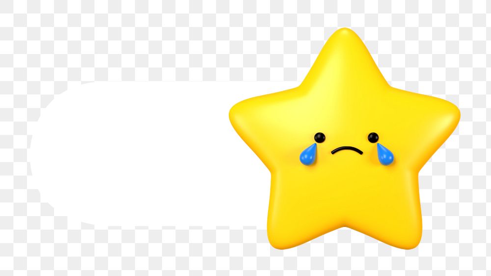 Sad star slide icon png, editable design