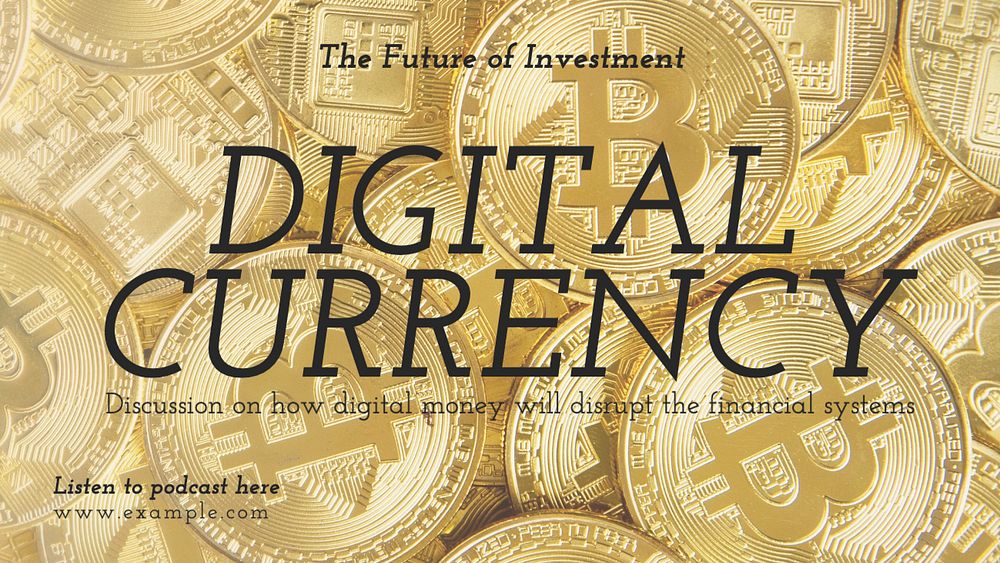 Digital currency blog banner template, editable design