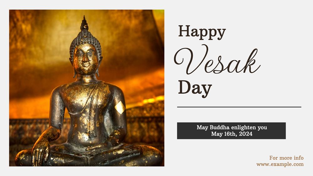 Happy Vesak Day blog banner template, editable design