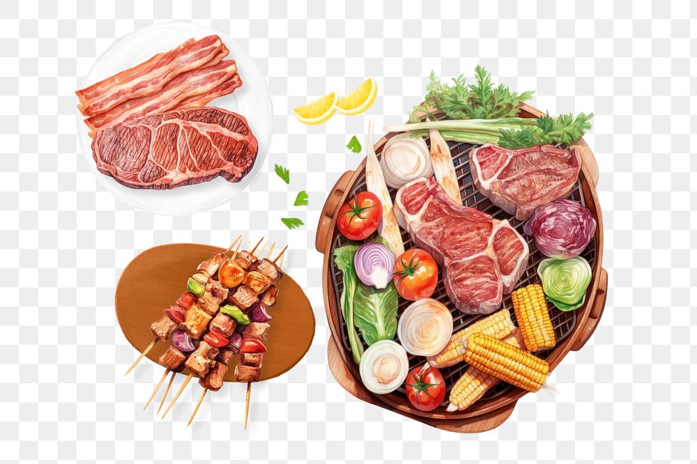 Editable barbecue png element, food digital art