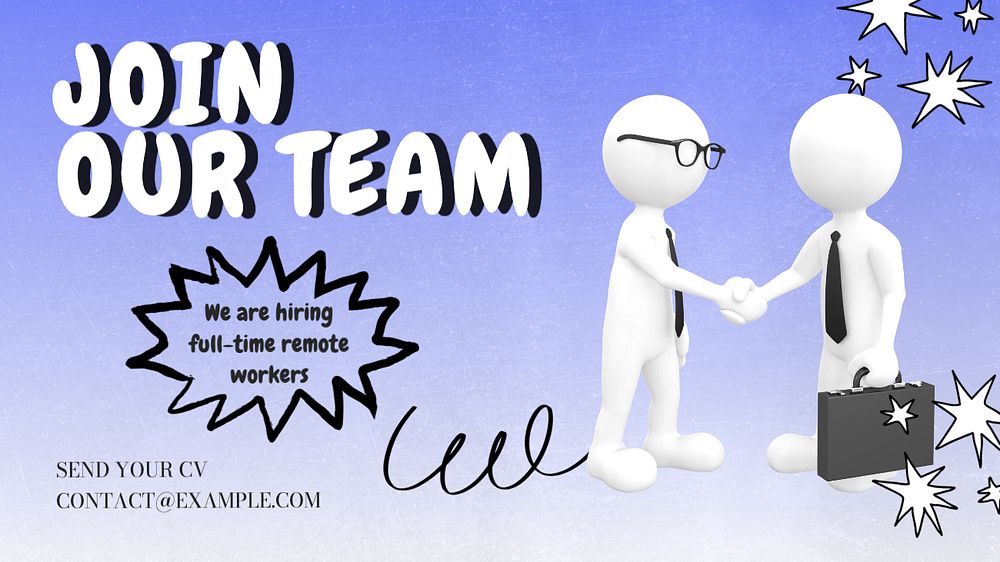 Join our team blog banner template, editable text