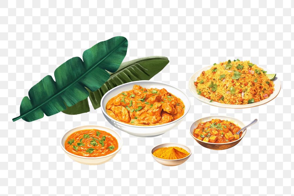 Editable Indian food png element, digital art design