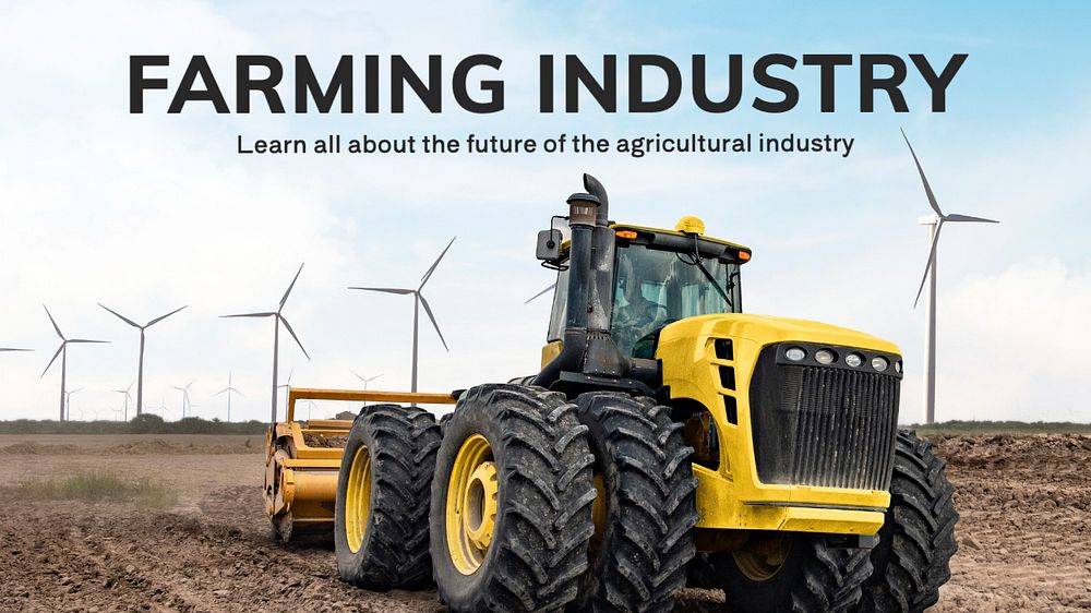 Farming industry  blog banner template, editable text