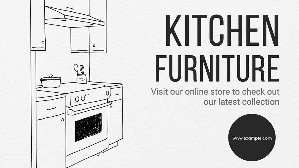 Kitchen furniture Facebook cover template, editable design