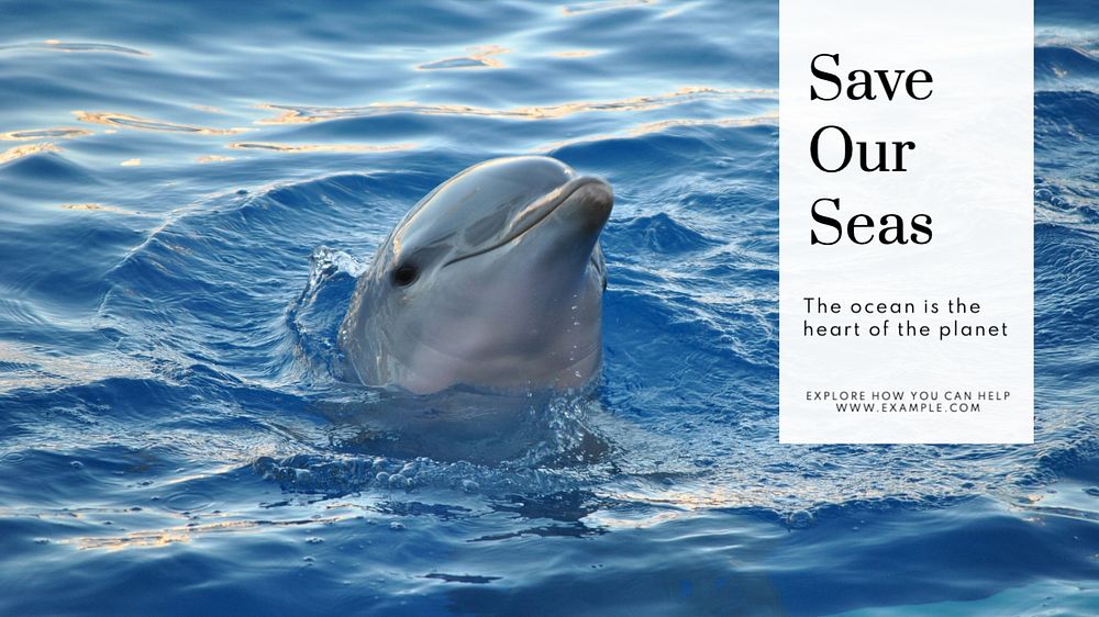 Save the seas  blog banner template, editable text