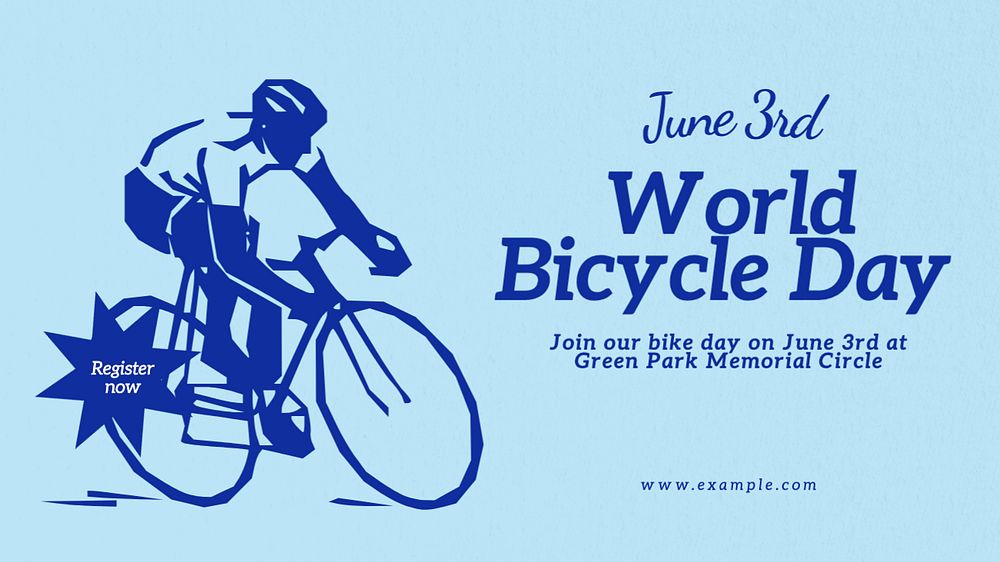 World bicycle day Facebook cover template, editable design