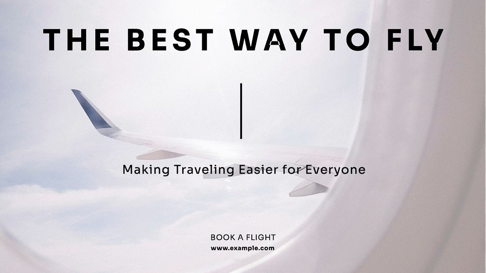 Airline advertisement  blog banner template, editable text