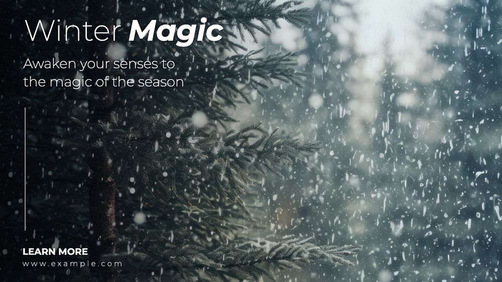 Winter magic blog banner template, editable text